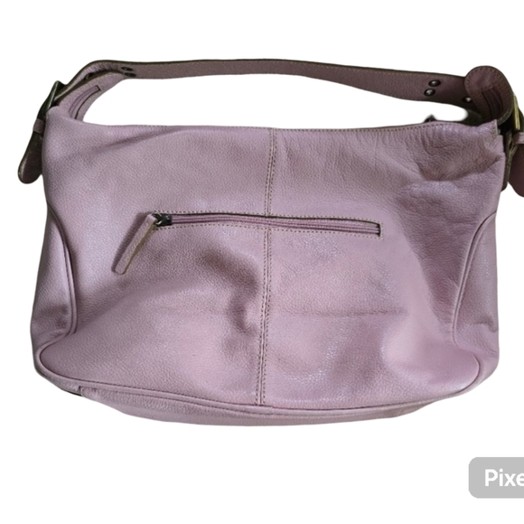 TOK Made in Italy soft pebbled leather should strap medium size soft pink purple - Picture 8 of 12